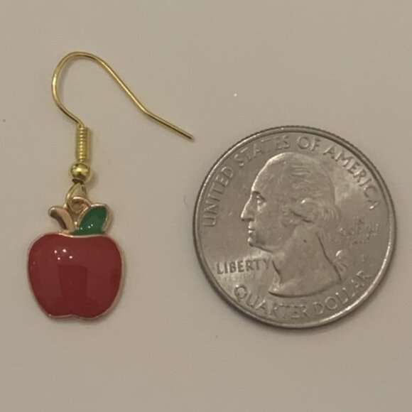 Apple Earring, Teacher Earring, Educator Earring, Fruit Earring, Funny Food - Picture 5 of 5